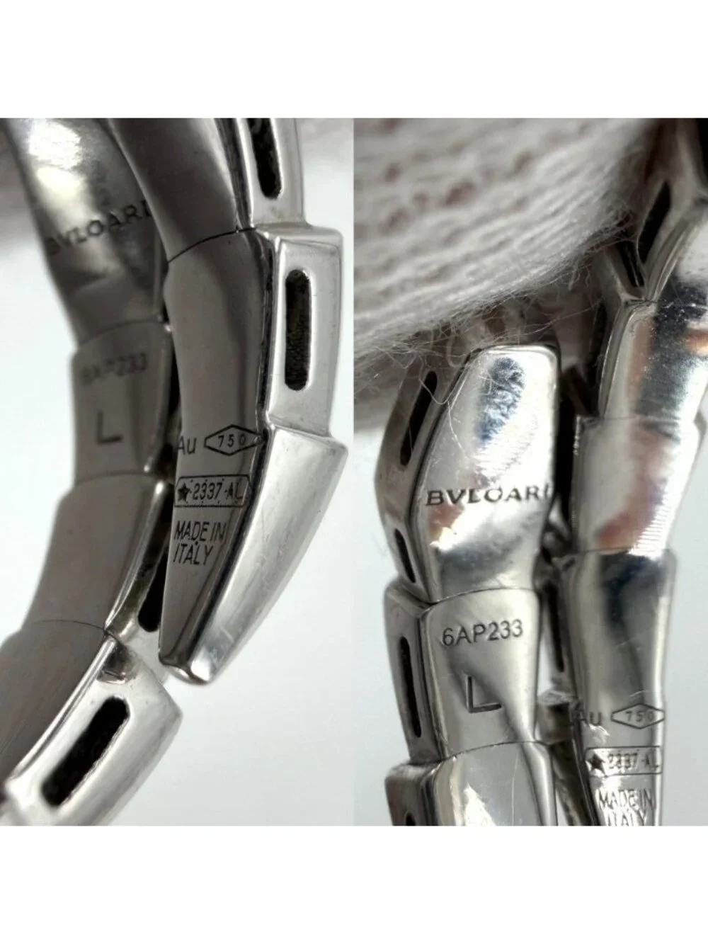 Bvlgari Ring Serpenti Viper 18k WG L White Gold Silver